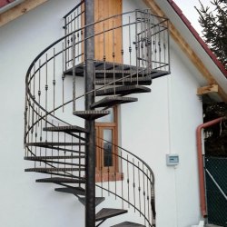 Exterior spiral railings - a cottage