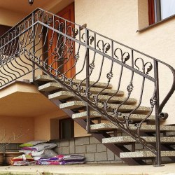 Exterior staircase handrails
