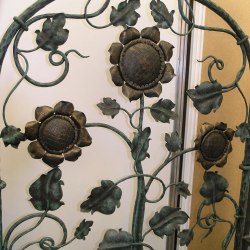 A hand forged grille - sunflowers