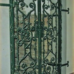 A historic wrought iron grille