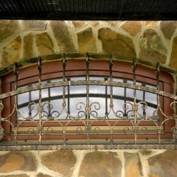 A wrought iron grille