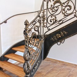 A luxury forged interior railings