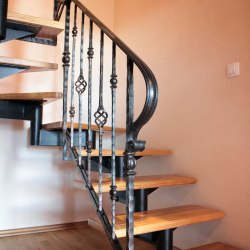 A wrought iron railing in a family house