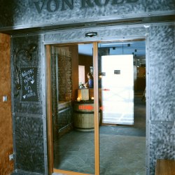 A wrought iron entrance to Von Roll Jasná restaurant - blacksmithing