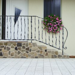 A modern staircase railing