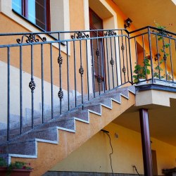 An exterior handrail - house entrance 