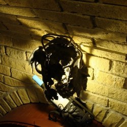 A side wrought iron cellar lamp - Forged candleholders and lamps