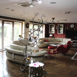 A stainless candleholder - Tree and a luxury light