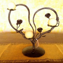 A wrought iron candleholder from love