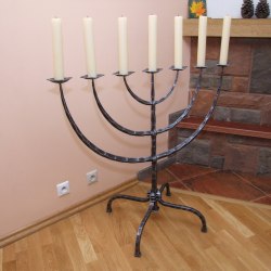 A wrought iron candleholder - The Menorah