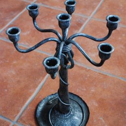 Forged candleholders and lamps