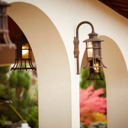 Wrought iron lighting in luxurious parking garages