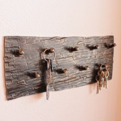 A wrought iron key holder