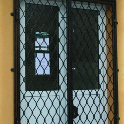 A wrought iron grille in a healthcare centre