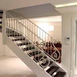 Interior handrails - A wrought iron railing - ivory