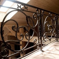 Interior handrails - hand wrought iron railings