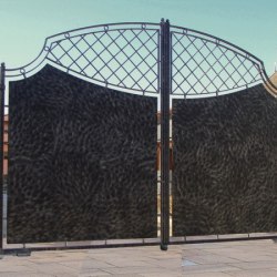 kovaná brána s plechom