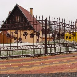 Kované brány a ploty - brána s prírodným motívom hrozna
