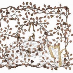 Kované mreže - ružový ker - ručne vykované umelecké dielo s logom Ukovmi