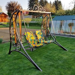 Záhradná kovaná hojdačka - dizajnová hojdačka - záhradný nábytok